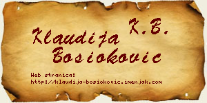 Klaudija Bosioković vizit kartica